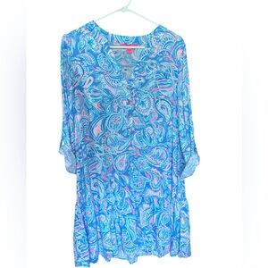 Lilly Pulitzer Blue and Pink Paisley Dress